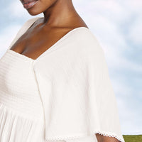 Sienna Organic Cotton Maxi Dress - White Tea